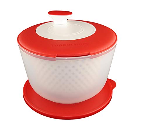 TUPPERWARE Salatschleuder Salat-Karussell 3,8L Rot-Weiß D226 Salatkarussell von Tupperware