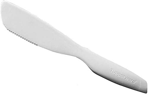 Tupperware Schneidemesser Messer aus Kunstoff groß weiß breit Käsemesser von Tupperware