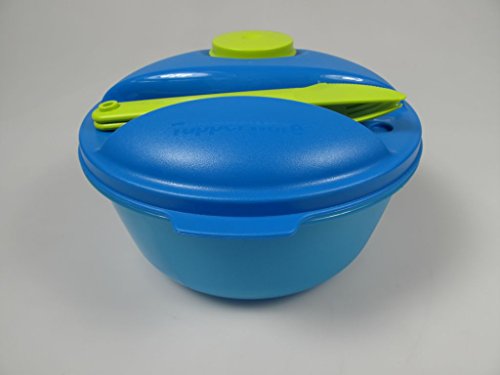 TUPPERWARE To Go Salat&Go 1,5 L blau A157 Salat & Go mit Besteck limette Picknick P 18079 von Tupperware