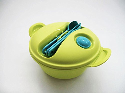 TUPPERWARE To Go Salat & Go 1,5 L limette Hot Food + Besteck türkis Picknick Mikrowelle P 18086 von Tupperware