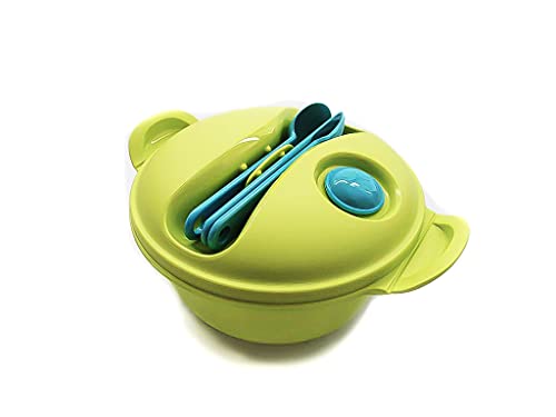 Tupperware, Lunchbox 9906 1,5 L Limette mit Besteck Mikrowellengeeignet von Tupperware