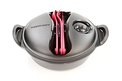 TUPPERWARE To Go Salat & go hot food Mahlzeit on the go Mikrowelle 1,0L schwarz von Tupperware
