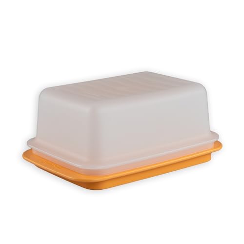 Tupperware Butterdose orange-weiß Butterschatz für Butter bis 6,5 cm Höhe! C21 (inkl.China- Löffel) von Tupperware