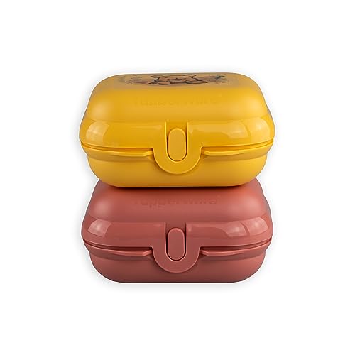 Tupperware (2 To Go Mini-Twin Größe 1 Winnie Pooh Gelb Bär + Rosa Ferkel (inkl. Orangenschäler) von Tupperware