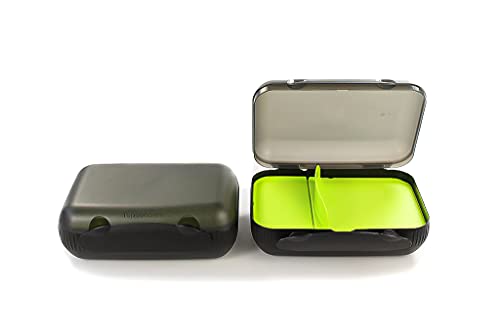 Tupperware 16274 to Go Lunch Box 2 Stück Lunchbox mit Trennwand, Schwarz/Limettengrün (1er Pack) von Tupperware