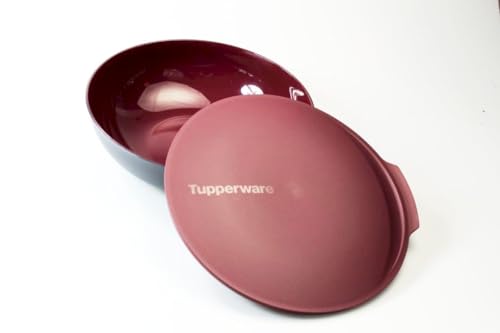 Tupperware Allegra 1,5 L rot merlot Deckelfarbe heller Schale Schüssel Servierschale von Tupperware