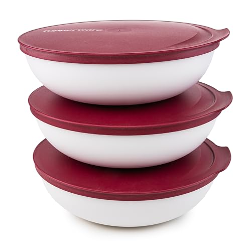 Tupperware Allegra Schüssel Set Dunkelrot 3X 740 ml Servierschüssel (inkl. EcoEasy 750 ml Gold) von Tupperware