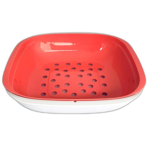 Tupperware Allegra Servierschale Siebservierer 1,33 L lachs weiß mit Sieb Auffangschale Tupperware Allegra Servierschale Siebservierer 1,33 L lachs weiß mit Sieb Auffangschale von Tupperware