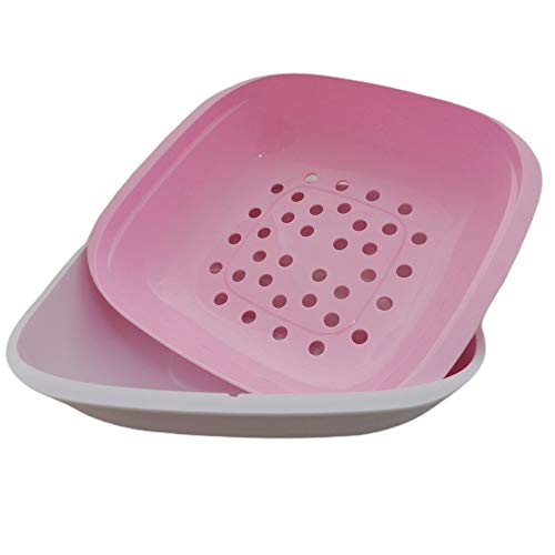 Tupperware Allegra Servierschale Siebservierer 1,33 L rosa hellgrau mit Sieb Auffangschale von Tupperware