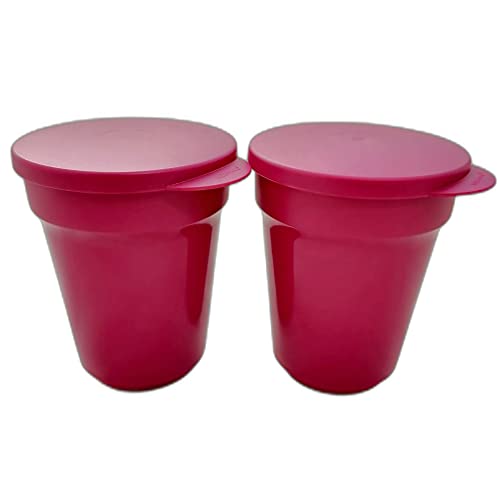 Tupperware Aloha (SET 2) Trinkbecher 470 ml Brombeere Beere Becher mit Deckel von Tupperware