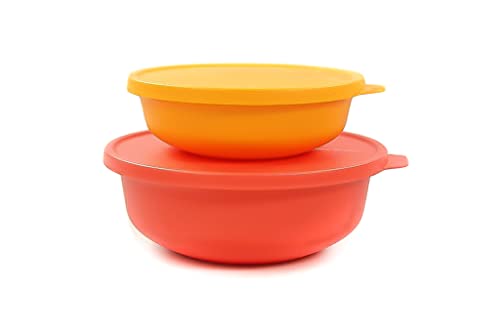 Tupperware Aloha 1L lachs + 450ml gelb Schüssel Servieren Servierschüssel 36344 von Tupperware