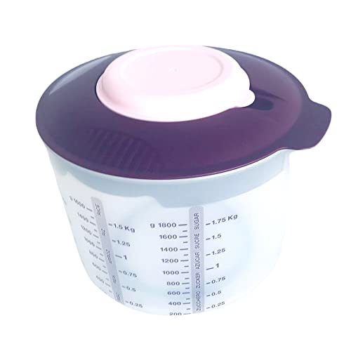 Tupperware Backen Rühr-Mix Messbecher Candy 2,0 L Rührbecher Backhelfer D216 brombeere lila rosa weiß von Tupperware