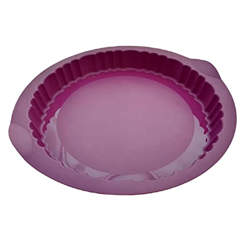 Tupperware Backen Silikonform Kuchen Apfelkuchen Pie lila glatt und gewölbt rund Backform Silikon Glatte Gewölbte Runde von Tupperware