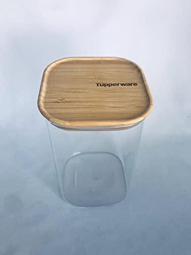 Tupperware Bamboo Clear Storage 1,1 L mit Bambus Deckel transparent Vorratsdose Vorrat Dose Behälter für Zucker, Kaffee, Kekse von Tupperware