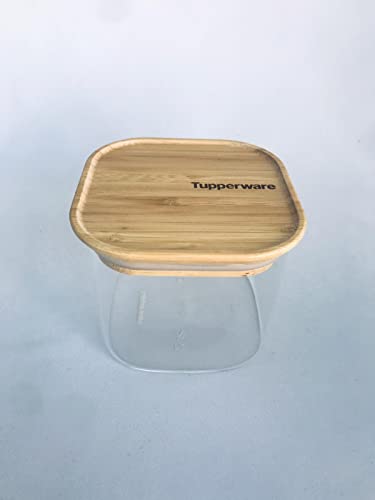 Tupperware Bamboo Clear Storage 550 ml mit Bambus Deckel transparent Vorratsdose Vorrat Dose Behälter für Zucker, Kaffee, Kekse von Tupperware