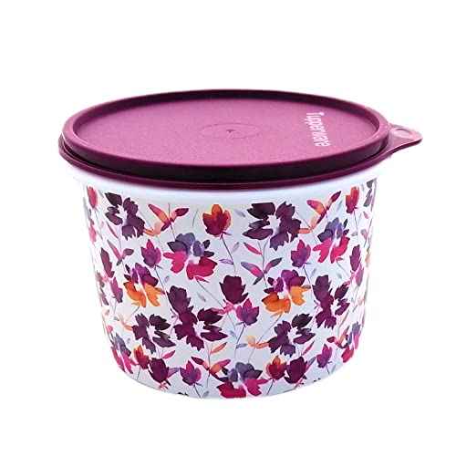 Tupperware Bingo 1,1 Liter Trockenvorrat Vorrat Box Behälter Blumen Herbst Motiv brombeere dunkel lila von Tupperware