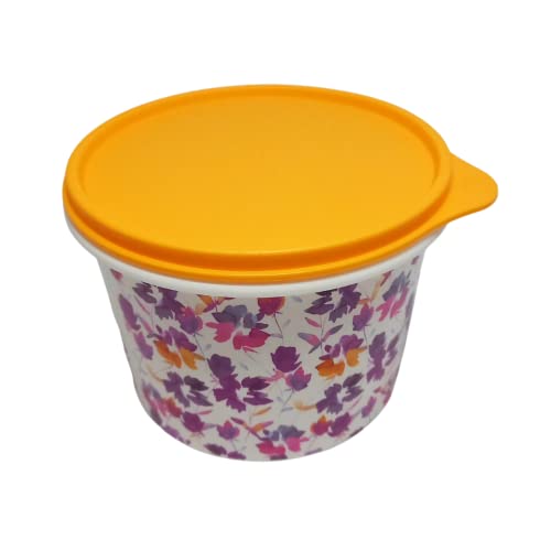 Tupperware Bingo 1,1 Liter Trockenvorrat Vorrat Box Behälter Blumen Herbst Motiv orange von Tupperware