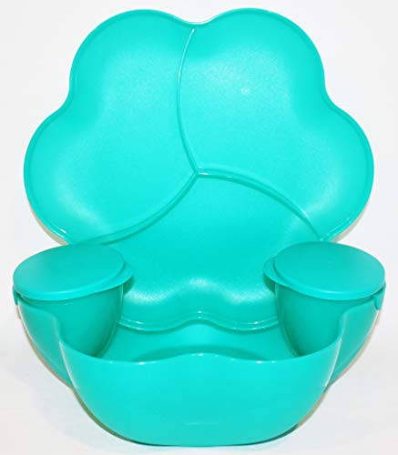 Tupperware Chip N Dip mit Dipschalen, 4,5 l, Blaugrün von Tupperware