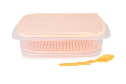 Tupperware Cool n' Fresh Behälter lachs 1,5 L Kühlschrank Wurstbox Frischhaltebox (inkl. Hängelöffel) von Tupperware