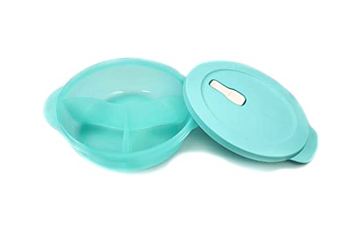 Tupperware CrystalWave Mikrowelle 900 ml mit Abtrennung türkis Mikro Micro Wave Pop 39003 von Tupperware