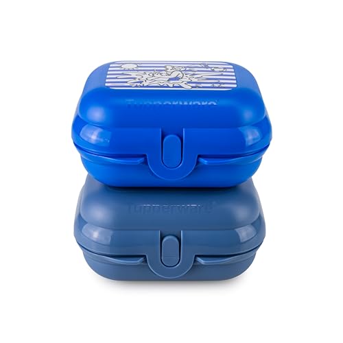 Tupperware Eco+ Mini-Twin (gr.1) petrol + Mini-Twin (gr.1) blau Donald Duck Motiv Brotbox Pausenbox Snackbox Sandwichbox Lunchbox (inkl. 1x Bio Saatgut) von Tupperware