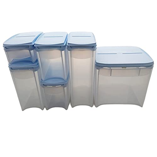 Tupperware Eidgenosse Plus Set (6) 1 x 350 ml + 2 x 1,0 L + 1 x 1,6 L + 1x 2,2 L + 1 x 3,4 L himmelblau hellblau Vorratsdose Vorrat Dose Modular von Tupperware