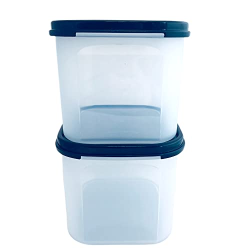 Tupperware Eidgenosse SET 2x 1,9L schwarz Quadratisch Kompaktus Kompaktbehälter Vorrat Modular Behälter Frischlinge Trockenvorrat Dosen von Tupperware