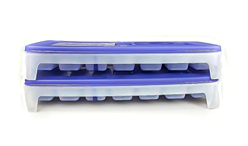 TUPPERWARE Eiswürfler Gefrier-Behälter Eiswürfel-Behälter + Deckel lila blau (2) 30834 von Tupperware