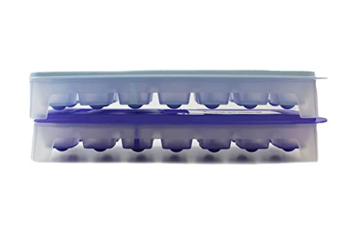 Tupperware Gefrier-Behälter Eiswürfler lila-weiß + himmelblau G29 Eiswürfelwunder von Tupperware