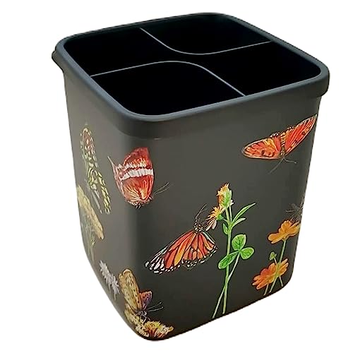 Tupperware Griffbereit Ordnungstopf 1,8 L schwarz Schmetterling Blumen Frühling Motiv Aufbewahrung Sammelbehälter von Tupperware