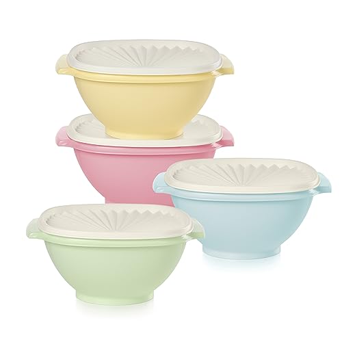 Tupperware Heritage Collection Schüssel mit Starburst-Deckel, für 8 Tassen, 4 Stück, mehrfarbig, spülmaschinenfest und BPA-frei, 1,9 l von Tupperware