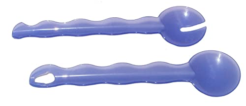 Tupperware Impressions Salat-Servier-Set, Zange, ineinandergreifende Löffel, Lupine, Violett von Tupperware