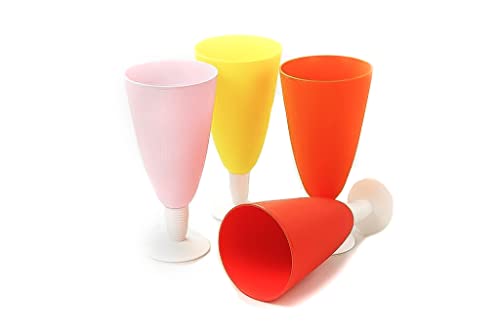 Tupperware Junge Welle 500 ml Eisbecher rosa + gelb + orange + rot Dessertbecher FBA 36580 von Tupperware