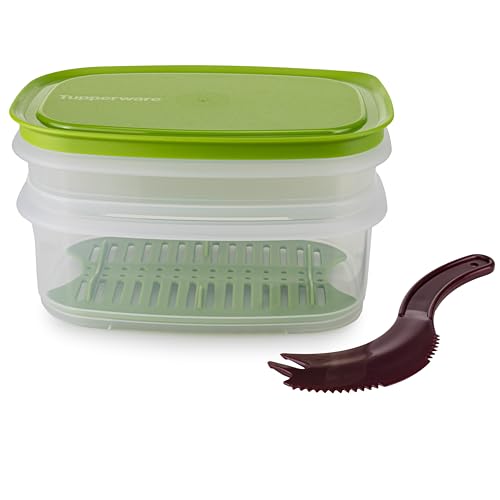 Tupperware Junior-Cool n' Fresh Behälter grün 640 ml + 260 ml Kühlschrank Wurstbox Frischhaltebox (inkl. Käsemesser) von Tupperware