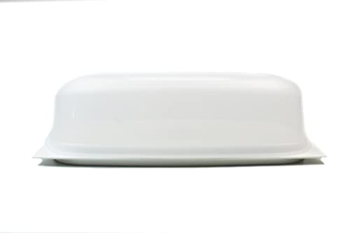 TUPPERWARE KäseMax weiß stapelbar Käseglocke Kondensplus Cheese Fromage Kondenspro + SPÜLTUCH von NEW TUPPERWARE