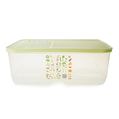 Tupperware Klimaoase Behälter 9,9 L grün PrimaKlima Dose Prima Klima Oase Kühlschrankbehälter gemüse-motiv(incl. Mini Gefierbehälter lila) von Tupperware