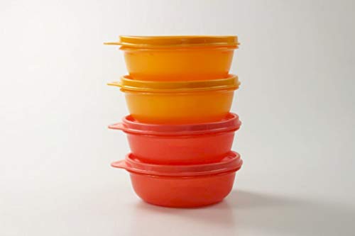 Tupperware Kühlschrank Hit-Parade 300 ml rot (2) + orange (2) kleine Hitparade von Tupperware