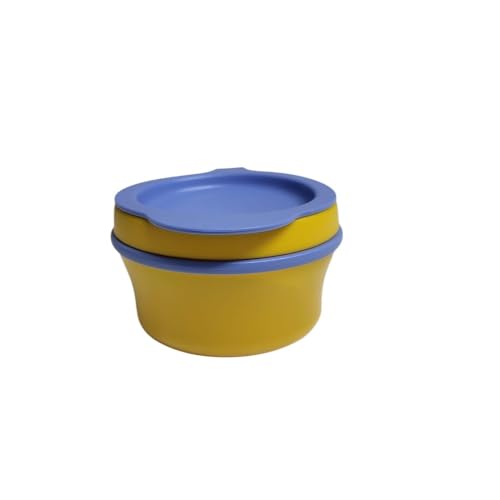 Tupperware Kinder Kunterbunt Mini Dose, Kunststoff, 120ml, Rund, Luftdicht, Spülmaschinenfest, Mikrowellengeeignet, mit Deckel, Gelb-Blau von Tupperware