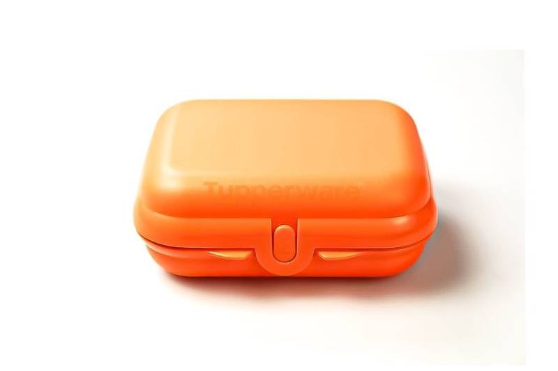 TUPPERWARE Lunchbox To Go Twin dunkel orange Brotdose Größe 2 von TUPPERWARE