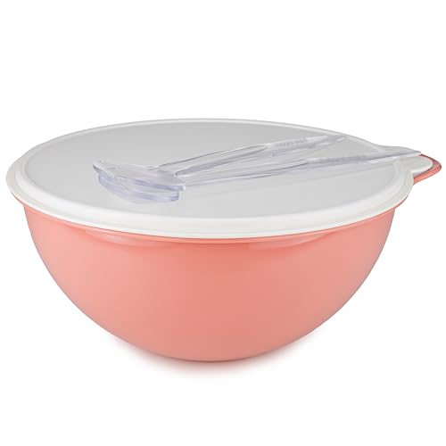 Tupperware Maximilian Schüssel 7,5 L altrosa Maxima Salatbar B04 Jumboschüssel 30927 Rührschüssel+Salatbesteck klar von Tupperware