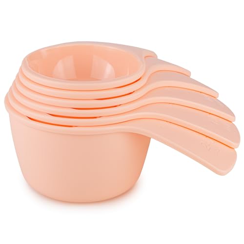 Tupperware Messlöffel 6er Set lachs 240ml 180ml 160ml 120ml 80ml 60 ml Messbecher Messhilfen (inkl. Orangenschäler rot) von Tupperware