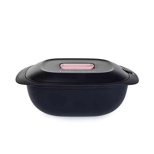 Tupperware Micro-Gourmet Behälter 2 l schwarz rosa Mikrowellen-Behälter Lebensmittelbehälter von Tupperware