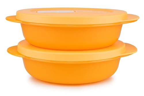 Tupperware Mikrowelle CrystalWave 2x 390 ml orange (inkl. Ausstecher) von Tupperware