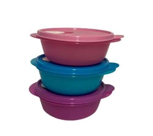 Tupperware Mikrowellen-Lunch-Schüsseln, 2,5 Tassen, 3 Stück, Rosa, Blau Tupperware Mikrowellen-Lunch-Schüsseln, 2,5 Tassen, 3 Stück, Rosa, Blau von Tupperware