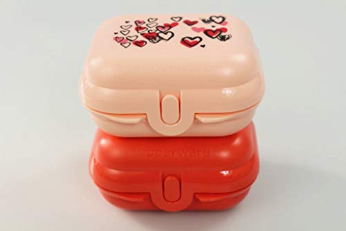 Tupperware Mini-Twin to Go Valentinstag rot/rosè Größe 1 Brotdose Kindi (2) 35800 von Tupperware