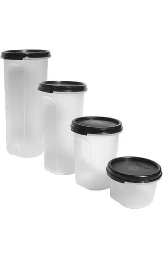Tupperware Modular Mates runde Behälter, 4 Größen, schwarze Dichtungen Tupperware Modular Mates runde Behälter, 4 Größen, schwarze Dichtungen von Tupperware