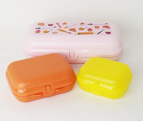 Tupperware NEW Lunchbox Twin Set Maxi Back Motiv Rosa + Gr. 2 Ziegelrot + Gr. 1 Gelb + Hängelöffel Lila Tupperware NEW Lunchbox Twin Set Maxi Back Motiv Rosa + Gr. 2 Ziegelrot + Gr. 1 Gelb + Hängelöffel Lila von Tupperware
