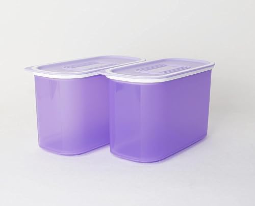 Tupperware NEW Quadro Set Lila 2x 800ml Eidgenossen Vorratsdose + Hängelöffel Apricot von Tupperware