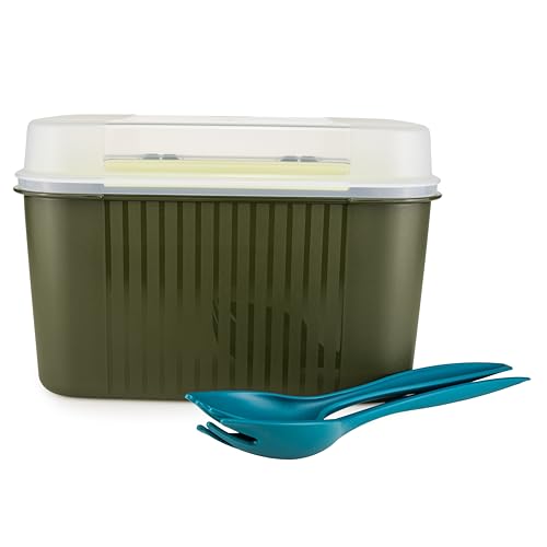 Tupperware Naschkätzchen Schatztruhe 7,3 L olivgrün mit Einsatz box behälter lebensmittel kekse pasta+Allegra Salatbesteck petrol Tupperware Naschkätzchen Schatztruhe 7,3 L olivgrün mit Einsatz box behälter lebensmittel kekse pasta+Allegra Salatbesteck petrol von Tupperware