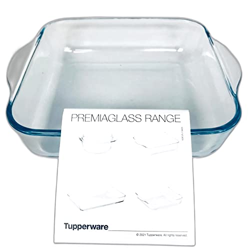 Tupperware Premiaglas Range Kasserolle Backform 1,9 L quadratisch transparent Borosilikatglas Glas Behälter von Tupperware